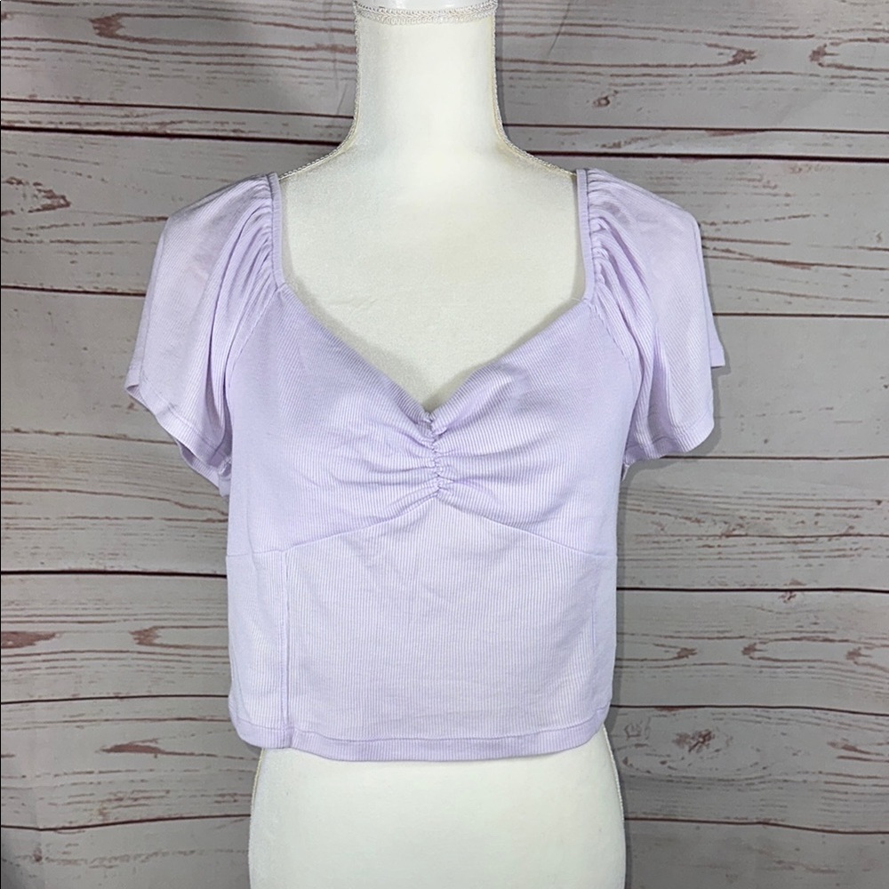 AE Lavender Ruched Women's Top